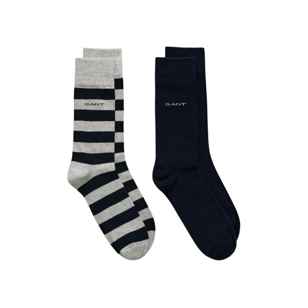 GANT 2-Pack Barstriped & Solid Socks